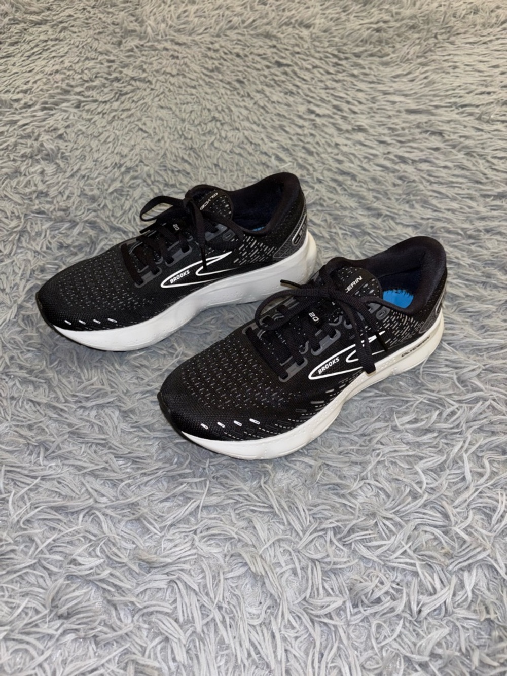Brooks Men's Glycerin GTS 20 Running Shoes Black White Size 8 Medium D Athletic